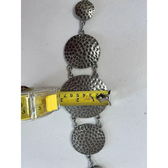 No Boundaries Women's Silver Tone Hammered Metal Belly Link Chain Waist Belt S/M - Picture 5 of 5